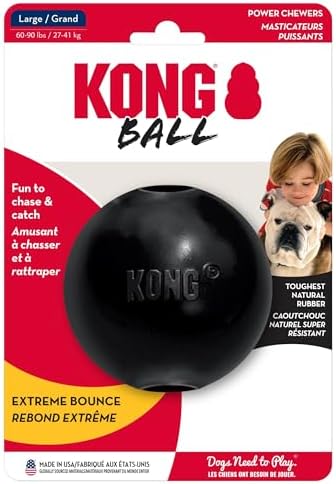 KONG Extreme Ball with Hole, Fetch Toy, Black, for Large/X-Large Dogs - Image 6
