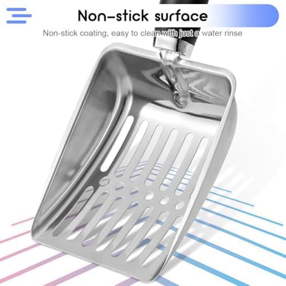 Stainless Steel Cat Litter Scoop,Metal Cat Litter Scoop,Kitty Metal Scooper,Sturdy Mesh Scooper,Suitabla cat Scooper for Cat Litter Box(Sliver) - Image 5