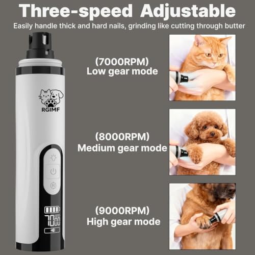 Dog Nail Grinder Whisper Quiet with Light for Sensitive Pets - Image 2