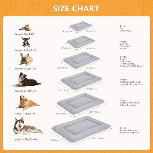 Reversible Dog Bed Mat with Plush and Corn Velvet,Soft Warm Pet Cushion, Dual Purpose Washable Sleeping Mattress Bed for Small Medium Large Dog and Cat XB004 (30"x20", Solid Grey) - Image 7