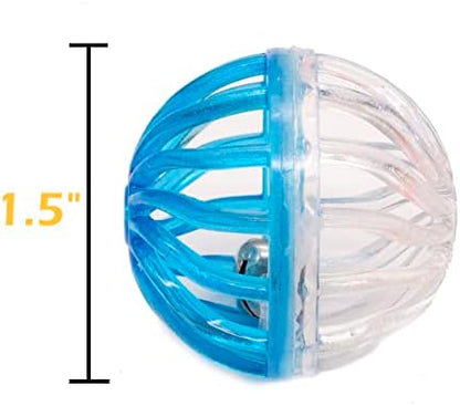 Fashion's Talk 12PCS Value Pack Plastic Ball Cat Toys Lattice Balls with Bell Jingle Kitten Toy,Gift Box 1.5" 6 Styles (Pack of 3) - Image 2