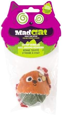 Mad Cat Roll Around Reindeer Catnip Bobbler Soft Plush Cat Toy, Pack of 1 by Unknown
