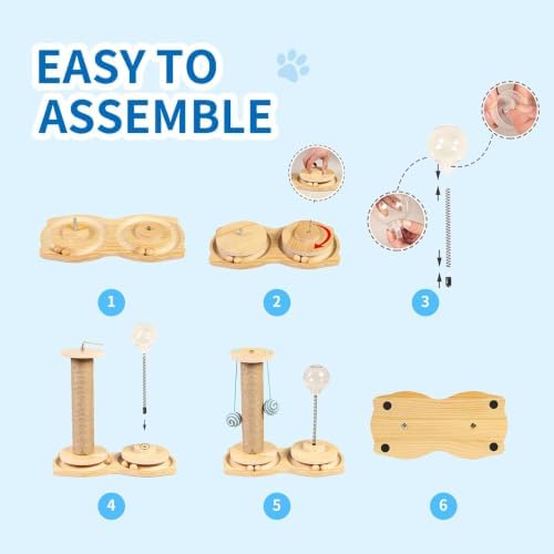 Marchul Cat Ball Toy with Treat Ball, KittenTreat Dispenser Toy with Roller Track Catnip Balls - Image 3