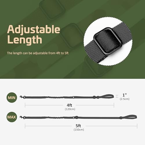 Forestpaw Tactical Dog Leash for Large Dogs, Black, 4-5FT - Image 7