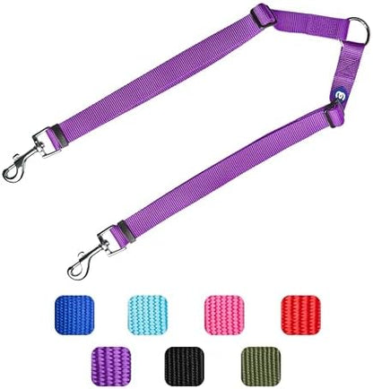 Blueberry Pet Essentials Durable Classic Double Dog Leash Coupler, Dark Orchid, Small, Dual Walking & Training Leashes for Two Dogs - Image 5