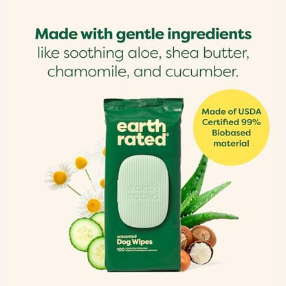 Earth Rated Ear Wipes & Grooming Wipes Bundle - Includes 70 Fragrance-Free Pet Ear Wipes and 100 Unscented Grooming Wipes. - Image 7