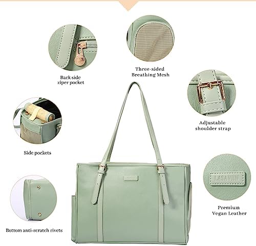 Lasaviin Fashion Dog Purse Pet Carrier Leather Bag for Small Dogs Cats Puppy, Portable Tote Bag Airline Approved Soft-Sided Carriers (Green) - Image 4