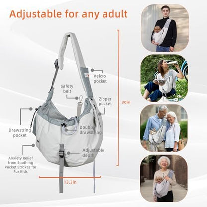 Dog Carrier Sling, Dog Carriers for Small Dogs Up to 20lbs, Grey - Image 5