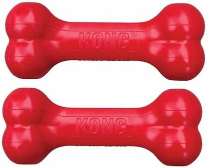 KONG Goodie Bone - Classic Durable Natural Rubber Dog Bone, Supports Mental Engagement - Treat Dispensing - Red - for Small Dogs (Pack of 2)