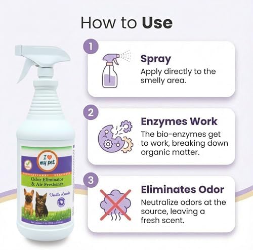 I Love My Pet Odor Eliminator Spray, 32 oz, Vanilla Lavender Scent - Image 6