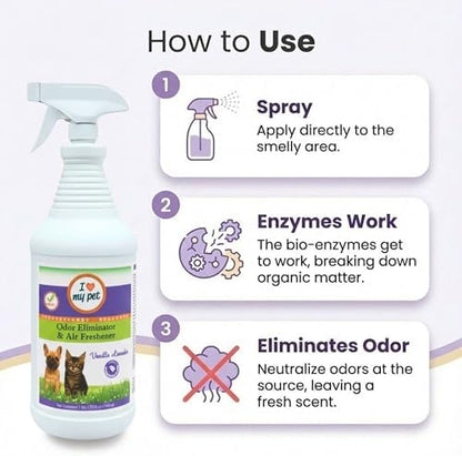 I Love My Pet Odor Eliminator Spray, 32 oz, Vanilla Lavender Scent - Image 6