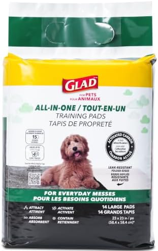 Glad for Pets Activated Carbon Disposable Dog Training Pads, 14 Count by GladTrashFoodStorage
