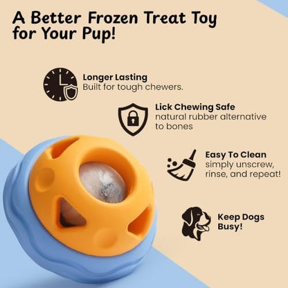 Nocciola Enrichment Dog Licking Toy Set, Frozen Treat Molds & Interactive Feeder for Large Dogs, Freezable Rubber Dog Lick Bowl Long-Lasting to Keep Them Busy, Engagement & Anxiety Relief - Image 3