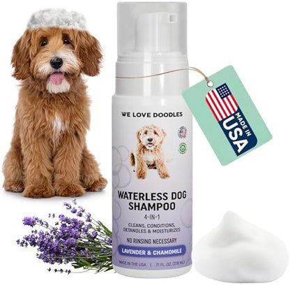 Waterless Dog Shampoo, No-Rinse Foam, Dry Shampoo for Dogs, Lavender, 7.1OZ by WeLoveDoodles