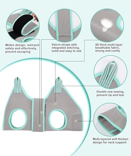 Kkiimatt Dog Grooming Hammock Harness, Small Dog Groming Sling, Gray Dog Hanging Harness for Nail Trimming,Dog Nail Clipping Hanger Restraint Holder - Image 5