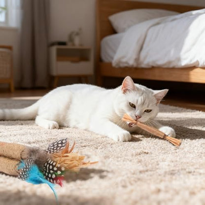 Cat Toys Cat Chew Toys, Silvervine Sticks Catnip Rope Toys for Cats Teeth Cleaning, Kitten Dental Care, Kitty Toys for Indoor Cats Increase Appetite,Enhances Oral & Dental Health (4 Pack) - Image 7