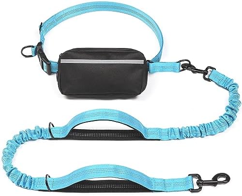 iYoShop Hands Free Dog Leash with Zipper Pouch, Large, 25-120 lbs, Blue by iYoShop