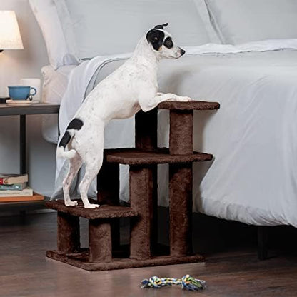 Furhaven Steady Paws Multi-Step Pet Stairs for High Beds & Sofas - Brown, 3-Step - Image 6