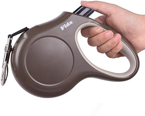 Fida Retractable Dog Leash, 16ft Heavy Duty Pet Walking Leash for X-Small/Small/Medium/Large Dog or Cat up to 110 lbs, Tangle Free. One-Hand Brake (Large, Coffee) by Fida