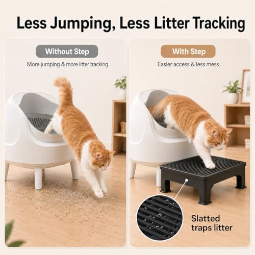 Large Litter Box Step for Cats, Automatic Litter Box Ramp with Double Layer - Image 3