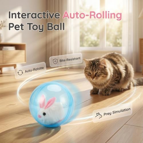 Self-Rolling Interactive Cat Ball 360° Automatic Moving Pet Toy2026 New Self-Rolling Interactive Cat Ball Realistic Animal Automatic Moving Rolling - Image 2