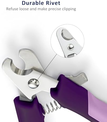 WePet Pet Nail Clippers U07.3, Professional Claw Trimmer, Scissor for Cats, Dogs, Puppies, Kittens, Hamsters, Rabbits and Small Animals, Sharp, Safe, M, Pink/Purple - Image 6