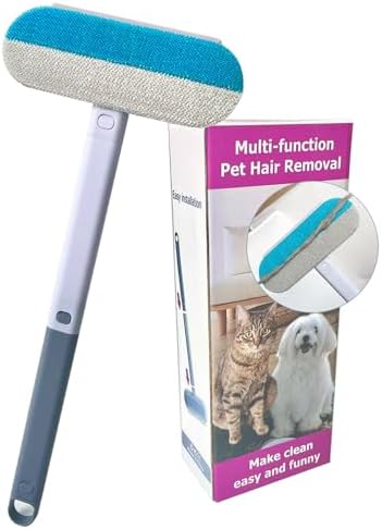 14" Long Handle Pet Hair Remover for Furniture & Couch, Reusable Cat Dog Fur Cleaner Tool for Carpet, Car Seat by HOME