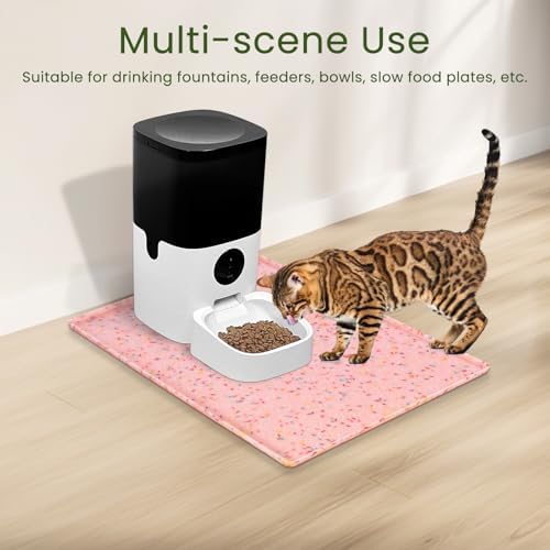 Ptlom Dog Food Mat Anti-Slip Dog Bowl Mats for Food and Water, Waterproof Pet Placemat Prevents Messy Spill to Floor, Silicone Puppy Feeding Tray for Small, Medium and Large Dogs Cats, Pink - Image 5