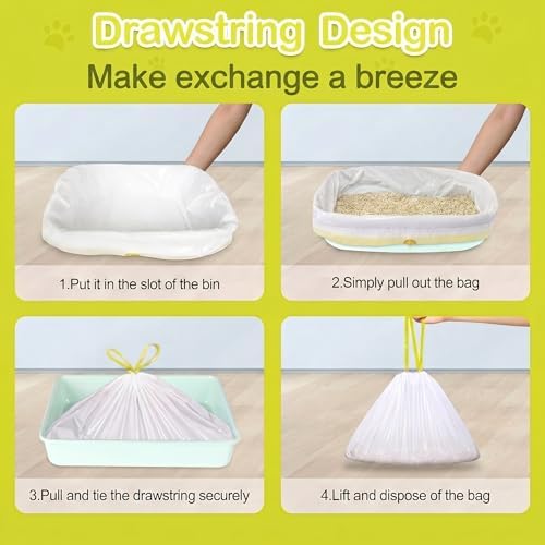 XUEPETT 24 Pack Jumbo Cat Litter Box Liners with Drawstring, 37" x 18" - Image 5