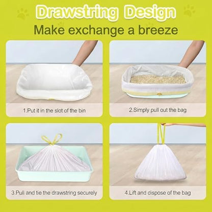 XUEPETT 24 Pack Jumbo Cat Litter Box Liners with Drawstring, 37" x 18" - Image 5
