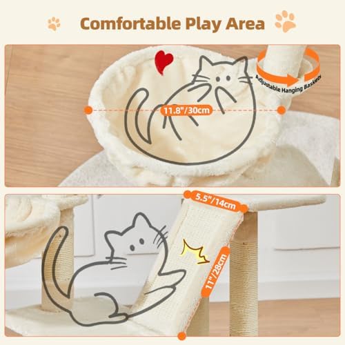 Taoqimiao Cat Tree, 38.5In Cat Tower for Indoor Cats, Suitable for Kittens - Image 5