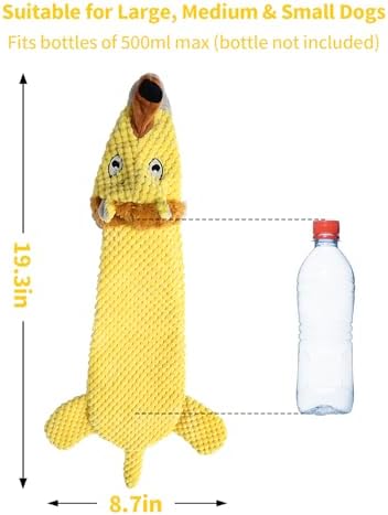 Dog Toys, Squeaky Plush No Stuffing Crinkle Dog Toy for Small Medium Large Dogs, Interactive Puppy Teething Water Bottle Dog Chew Toy (Lion) - Image 5