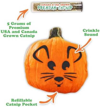 Meowijuana Fall Pumpkin Refillable Cat Toy | Plush Catnip Toy - Image 2