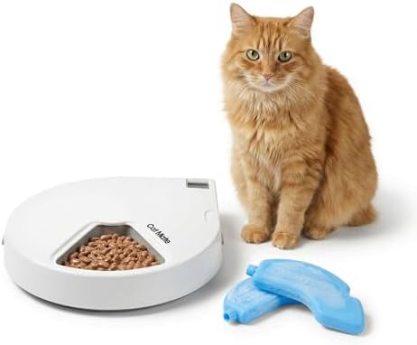 Cat Mate C500 - 5 Meal Digital Automatic Feeder with Ice Packs for Cats and Small Dogs by CatMate