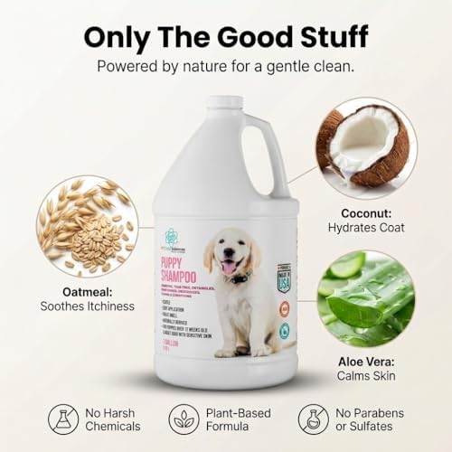 1 Gallon Tearless Puppy Shampoo and Conditioner - Dog Shampoo Itchy Skin Relief - Coconut Oil Oatmeal Shampoo for Dogs - Hypoallergenic Dog Shampoo Sensitive Skin, Made in the USA. - Image 4
