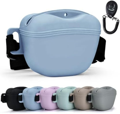 Silicone Dog Treat Pouch with Training Clicker by AOKLANT