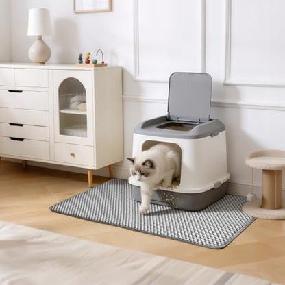 Cat Litter Mat 24x35 Inches, Honeycomb Double Layer Litter Trapping Mat, Waterproof Leakproof Urine Proof Cat Litter Box Mat for Cat Litter Box Area, Floor, Kitty Litter Rug - Image 7