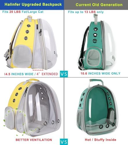 Front Extension Large Cat Backpack Carrier, Fit up to 20 lbs, Space Capsule Astronaut Bubble Window Pet Backpack to Transport Carry Large Cat and Small Puppy - Image 3