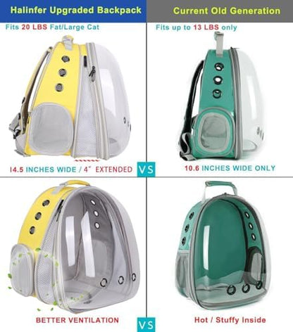 Front Extension Large Cat Backpack Carrier, Fit up to 20 lbs, Space Capsule Astronaut Bubble Window Pet Backpack to Transport Carry Large Cat and Small Puppy - Image 3