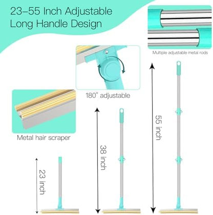 Carpet Rake for Pet Hair Removal, 3 in 1 Reusable Dog Hair Remover Scraper with Adjustable Long Handle, Carpet Clean Brushes & Cat Fur Rakes Scraper Broom for Couch, Rugs, Mats and Cars - Image 5
