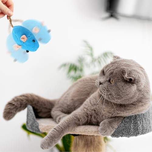 Mozeat Lens 8 Pack Toy Mice for Cats Cat Mice Toys Interactive Toy Cats Mouse Plush Cat Toys Catnip Toy Biting Toys for Cats Mouse Shaped Toy for Indoor Cats Realistic Design 8 Color - Image 5