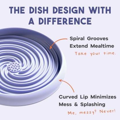 Awoo Lick Dish Silicone Dog & Cat Lick Mat Slow Feeder Dish, Extend Mealtime, Non-Slip, Wet and Dry Food Compatible (Periwinkle) - Image 5