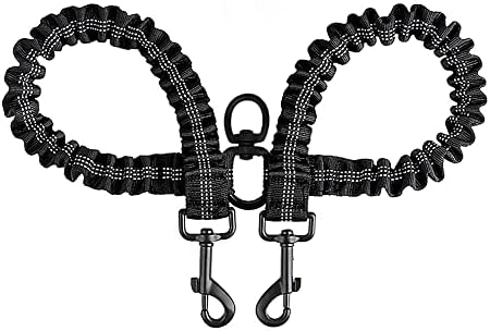 BAOBOTE Pet Double Dog Leash, Shock Absorbing Reflective Bungee Lead by BAOBOTE