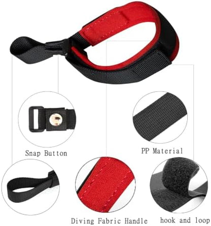 2 Pack Adjustable Wrist Strap for Dog Leash, Dog Leash Wrist Safety Strap for Hands Free, Soft Comfortable Diving Fabric, Red Color - Image 2
