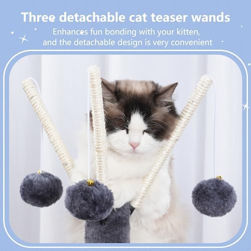 Hey-brother Cat Tree Tower with Removable Toys, Scratching Posts, MPJ008SG - Image 3