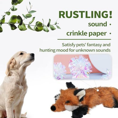 ALL FOR PAWS Dog Squeaky Fox Toy, Stuffed Animal Pet Plush Toys Squeak Chew Toy for Dogs Large - Image 6