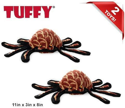 TUFFY - World's Tuffest Soft Dog Toy - Desert - Multiple Layers. Made Durable, Strong & Tough. Interactive Play (Tug, Toss & Fetch). Machine Washable & Floats (Spider, Large 2 Pack)
