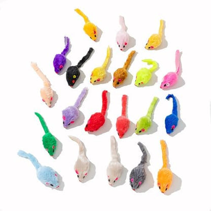 12PCS Cat Mouse Toys, Faux Fur Interactive Catnip Mice - Image 4