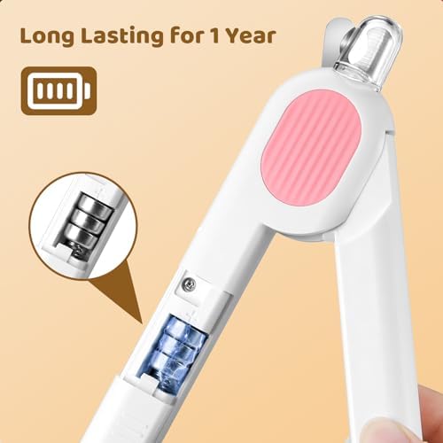 Odoland Cat Nail Clipper with LED Light and Nail File, Dog Claw Trimmer with Bright Light to Avoid Excessive Cutting - Pet Grooming Tool for Tiny Dog Cat Kitten Bunny Rabbit Pink - Image 5