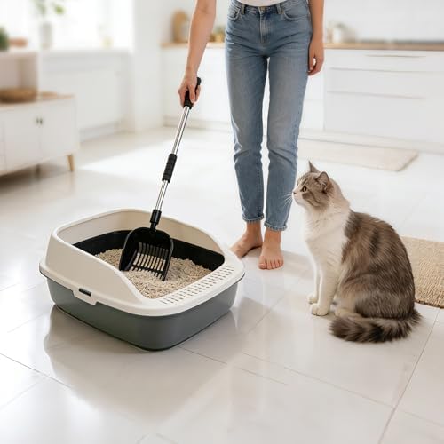 Cat Litter Scoop, Metal Litter Scooper with Detachable Long Handle - Image 2